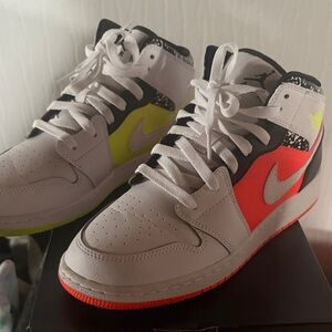 Nike High-Tops with Neon Yellow and Orange Highlights